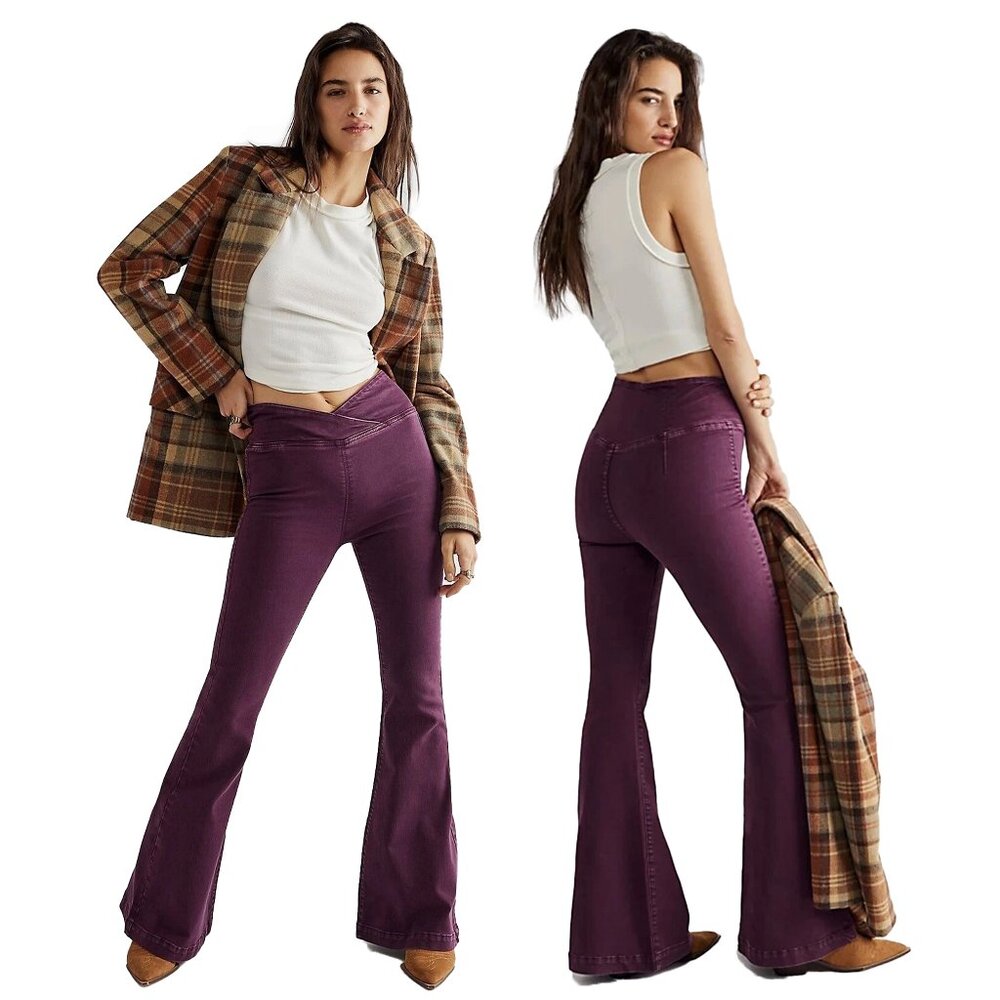 We The Free Free People Flare Jeans Womens Size 26 Winter Bloom Venice Beach